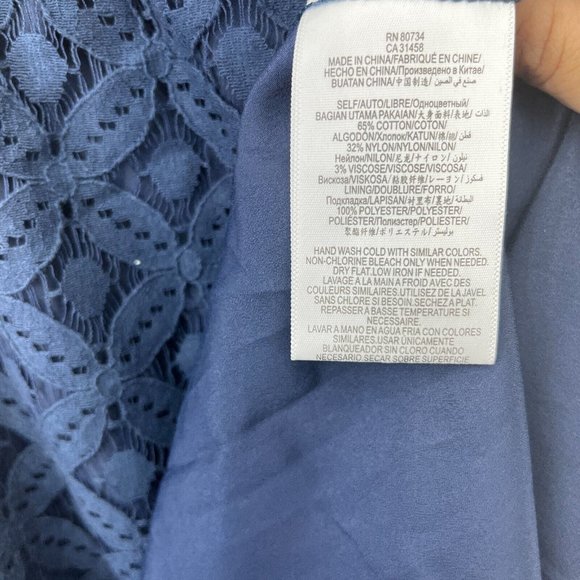 BCBGENERATION Off Shoulder Lace Blue Navy Dress NWT Size S - Picture 5 of 6